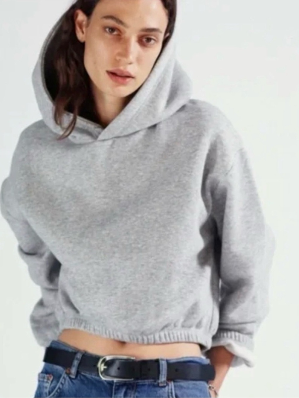 ZARA Women's Crop Gray Sweatshirt Size M REF 1058/626/803
